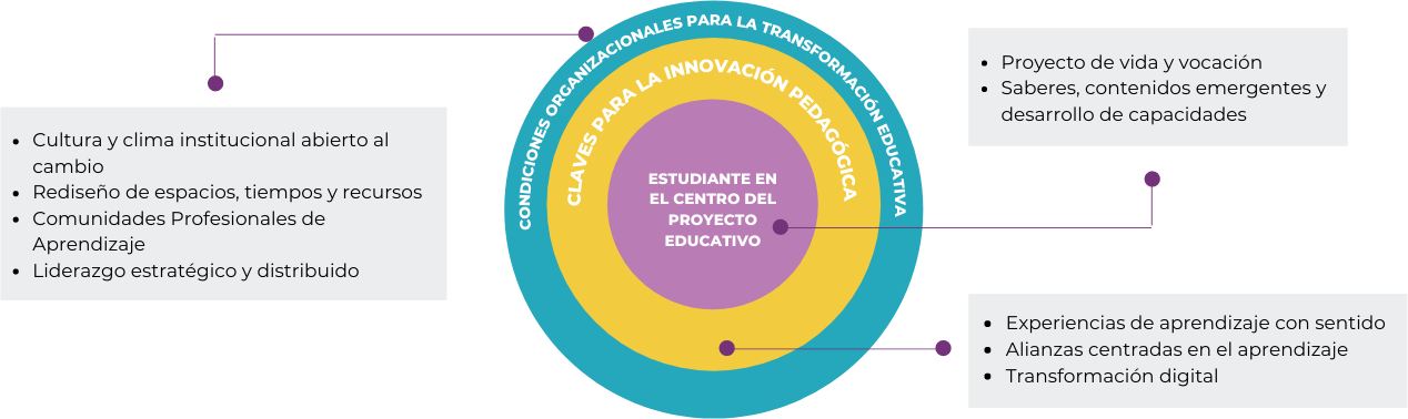 Gráfico de Modelo de Educación con Recuadros e información